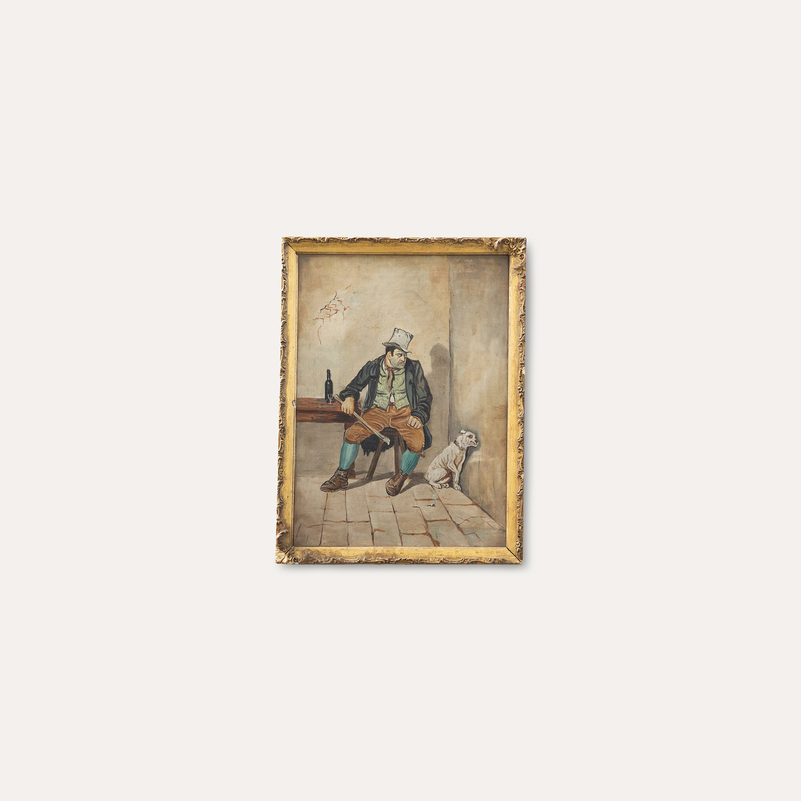 After Fred Barnard – Framed Early 20th Century Oil, Bill Sikes and Bullseye