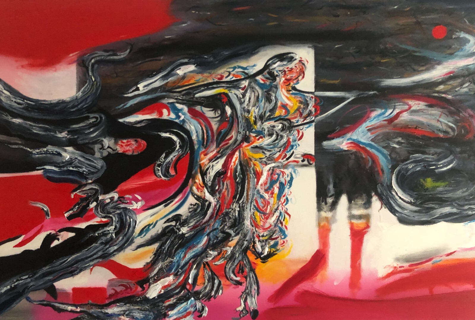 Floating Man Abstract Art – Unique Painting SALE on Italian Canvas