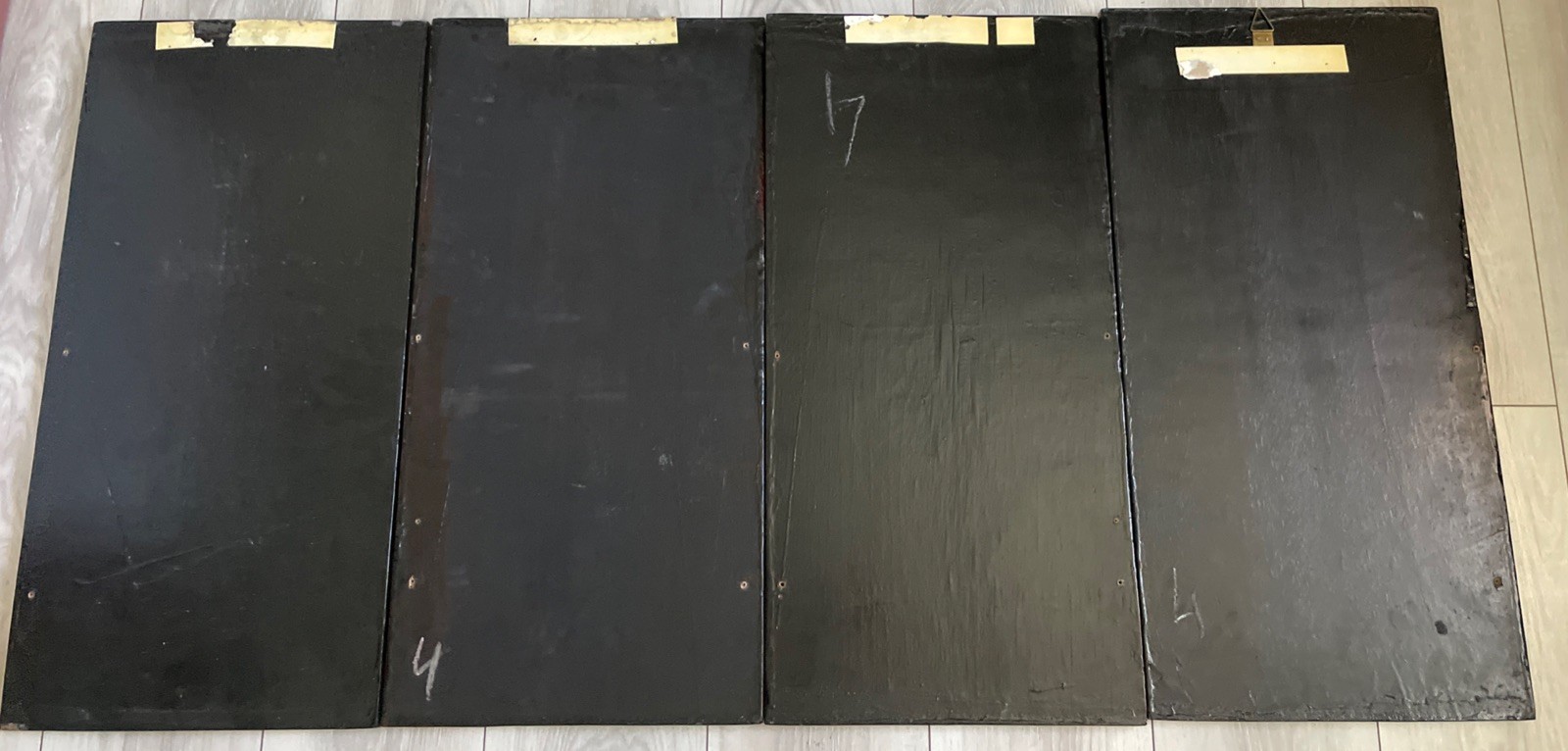 Asian Vietnamese 4 Lacquer Piece Artwork 23″HX45.6″L