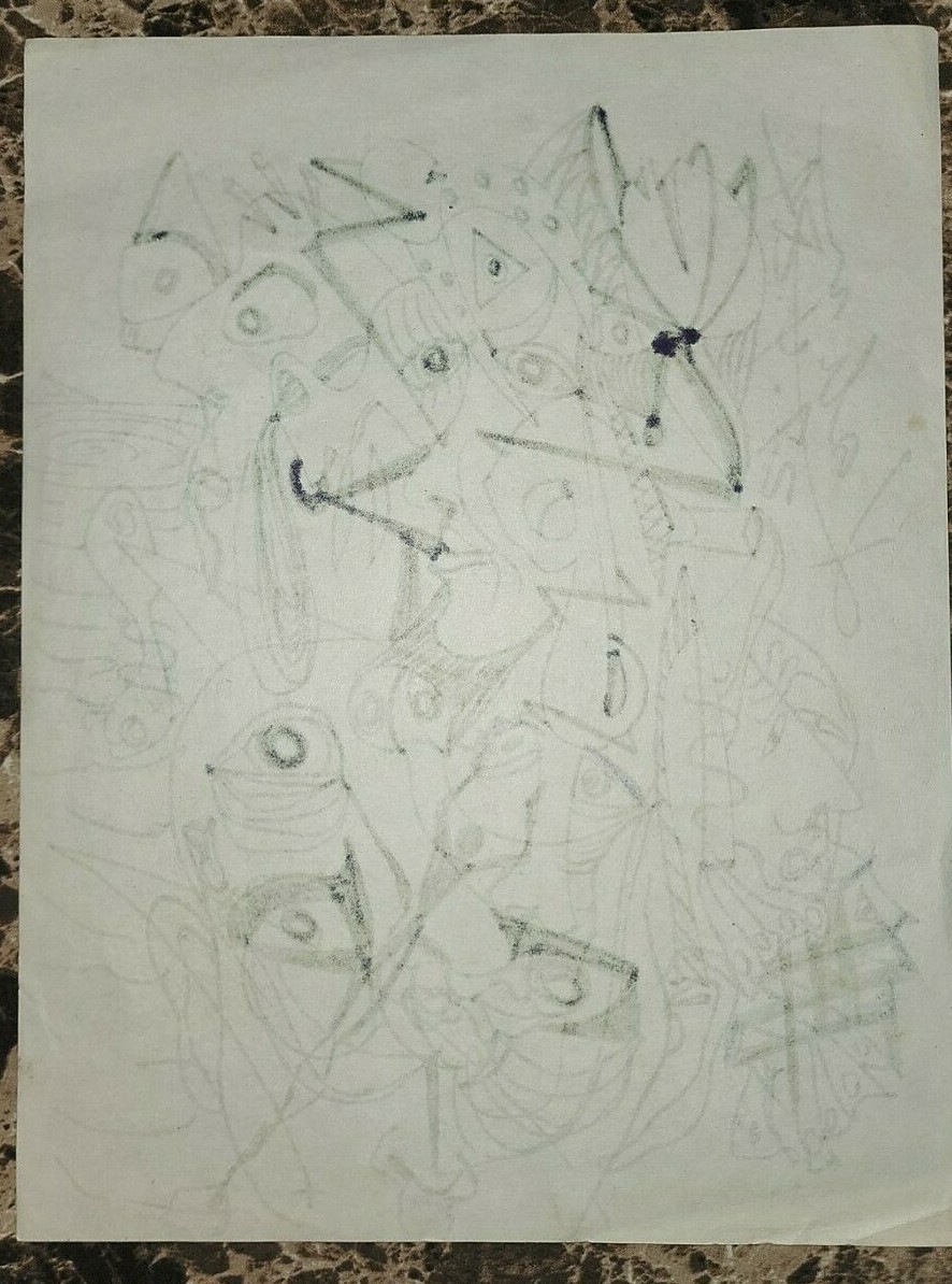 FINE: Antique Piece SUPER RARE / Kahn signed / Ink on cardboard / Dated