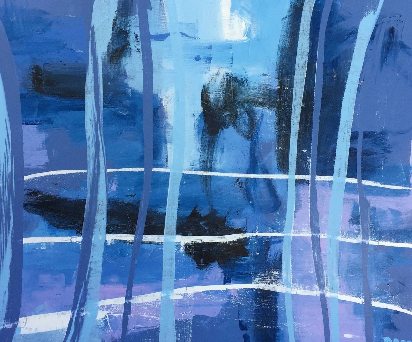 LARGE CONTEMPORARY ORIGINAL ABSTRACT PAINTING ART Retired Artist Dan Byl 4x5ft