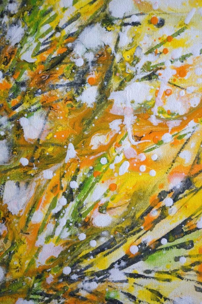 Forsythia Bloom Painting 24×36 Original Yellow White Floral Canvas Spring Wall