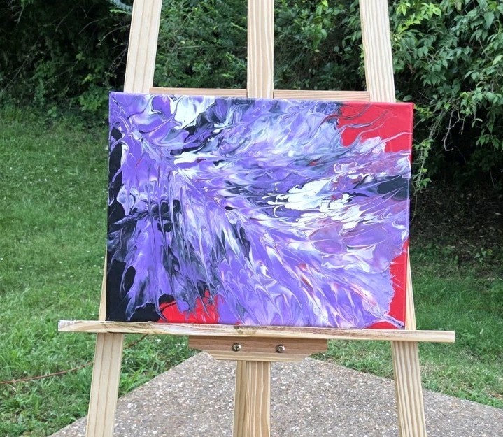 paintings on canvas original by black artist abstract red and black w purple