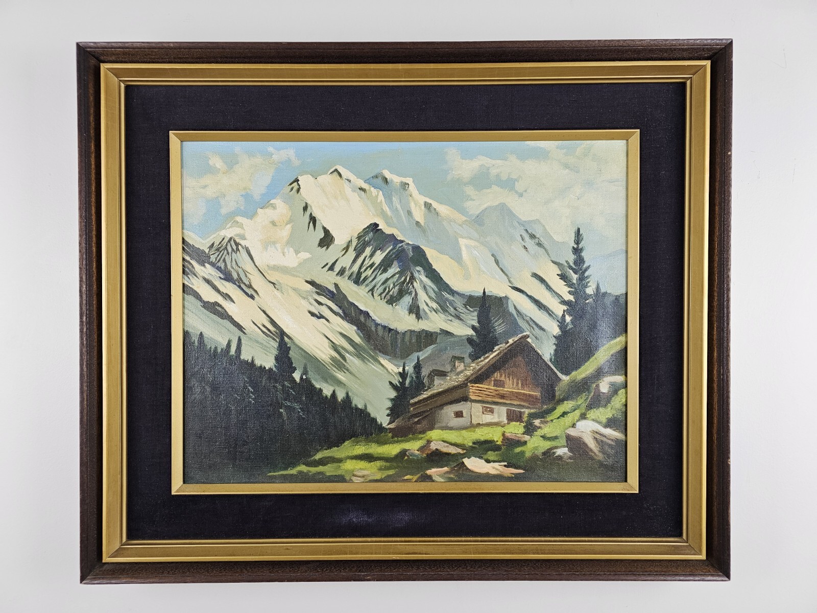 Antique VTG Original Perry Jenkins Oil Painting 28.25×23.5 Framed MidCentury Art