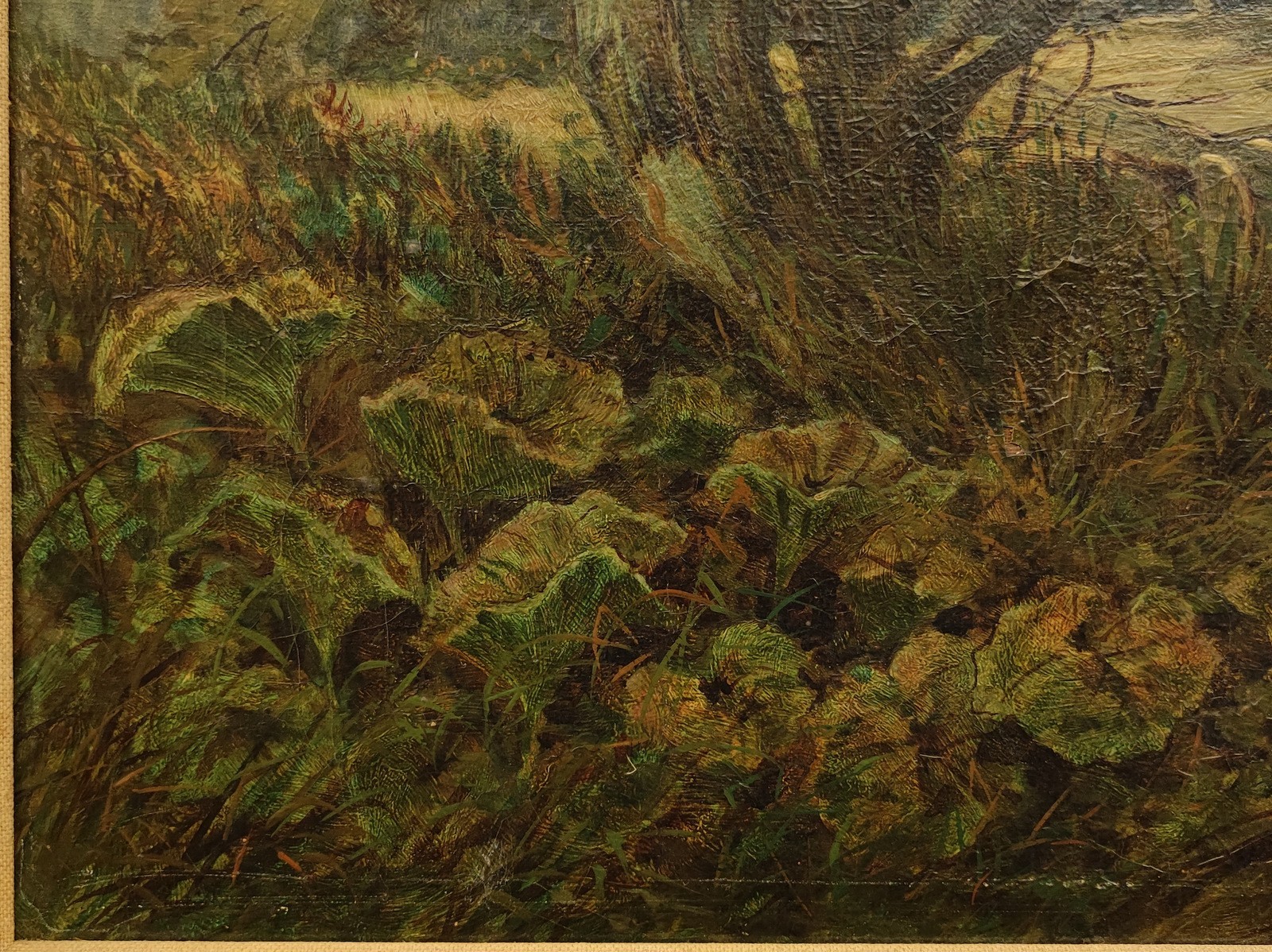 SIGNED 19TH CENTURY LARGE ORIGINAL OIL PAINTING ENGLISH PASTORAL LANDSCAPE