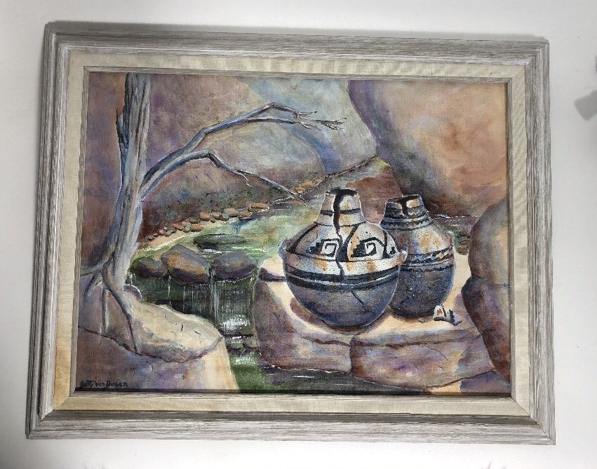 Original BETTY VAN DUSEN ACRYLIC PAINTING: “Beyond An Ancient Horizon” (1098)