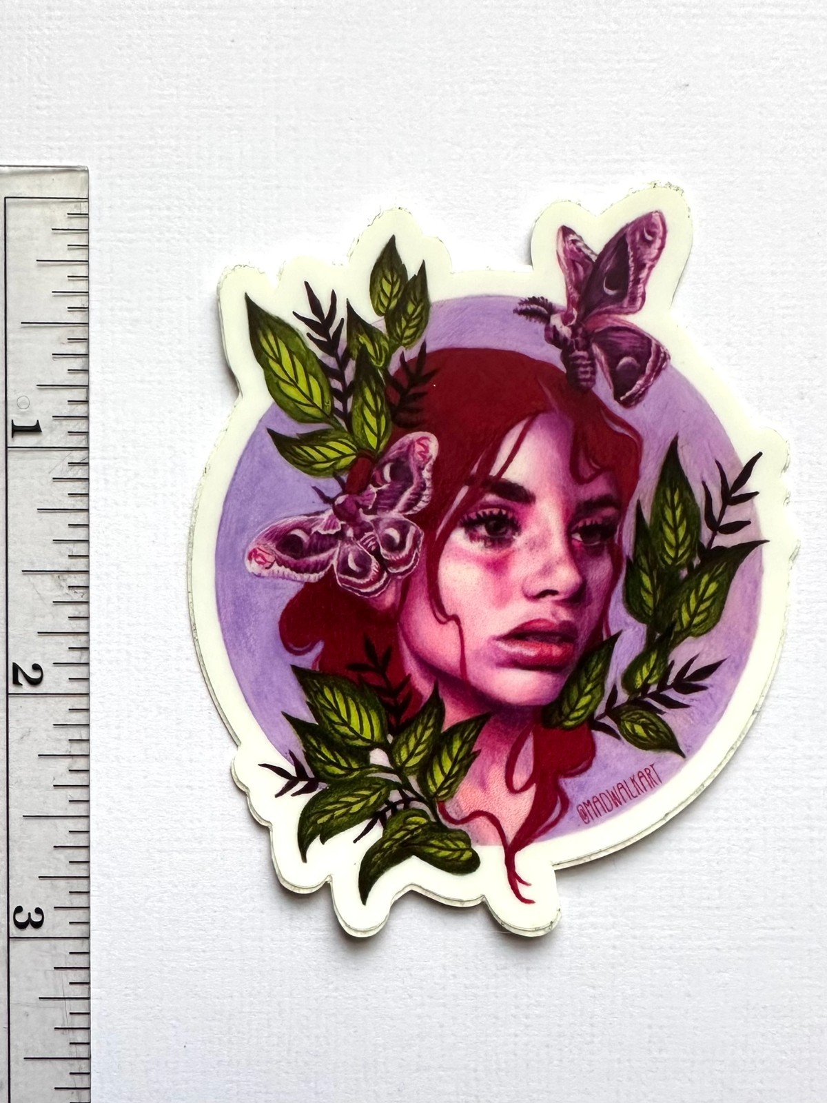 Pop Surrealism Pink Figure Sticker, Original Art, Matte Vinyl, 2.49″ x 3″