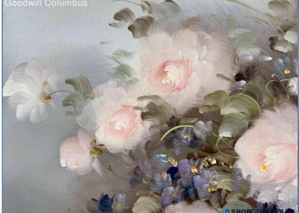 Vintage Oil Canvas Painting Flowers Signed Art Maria Carlos Buyer Picks Shipping