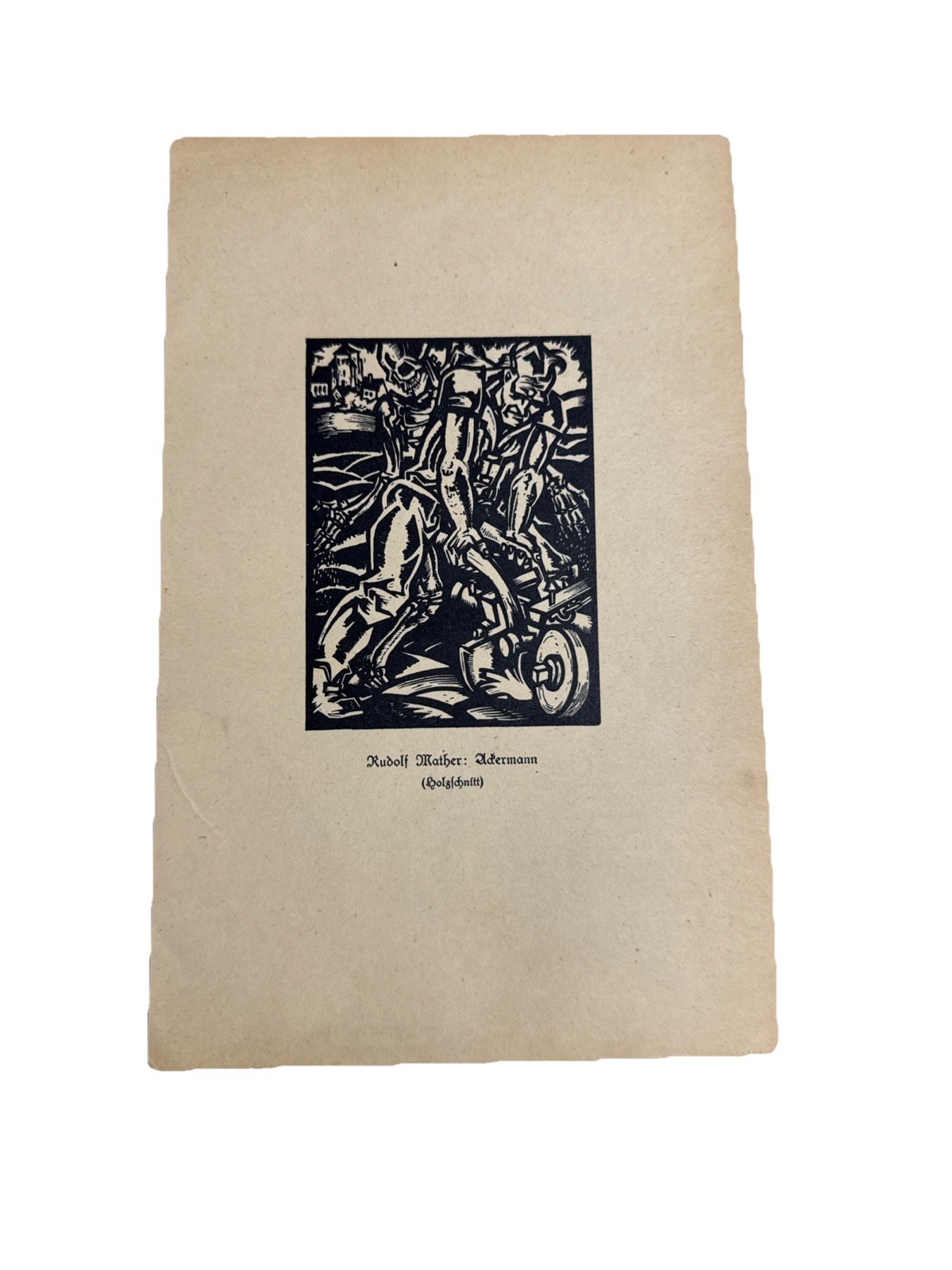 Vintage Rudolf Maither Ackermann Holzschnitt Woodcut Print German Artwork