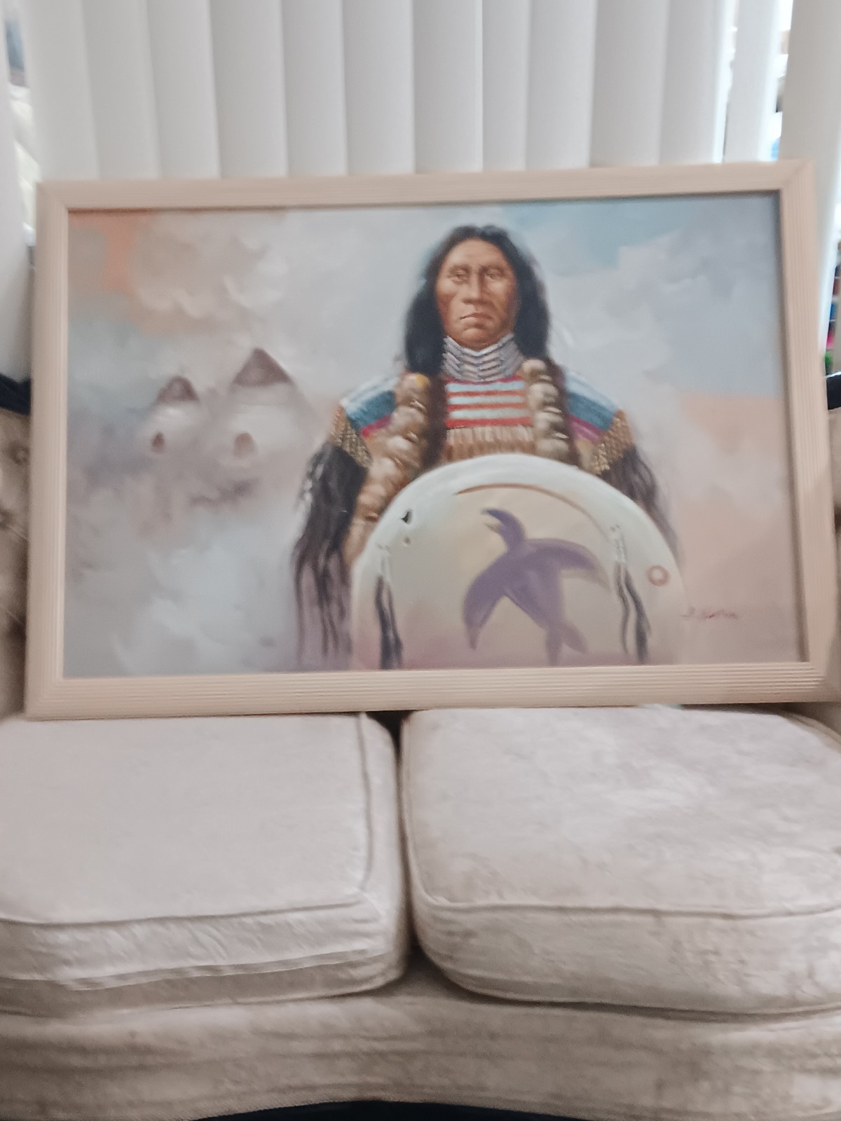 Original Oil Painting Native American Indian signed by A. Norman