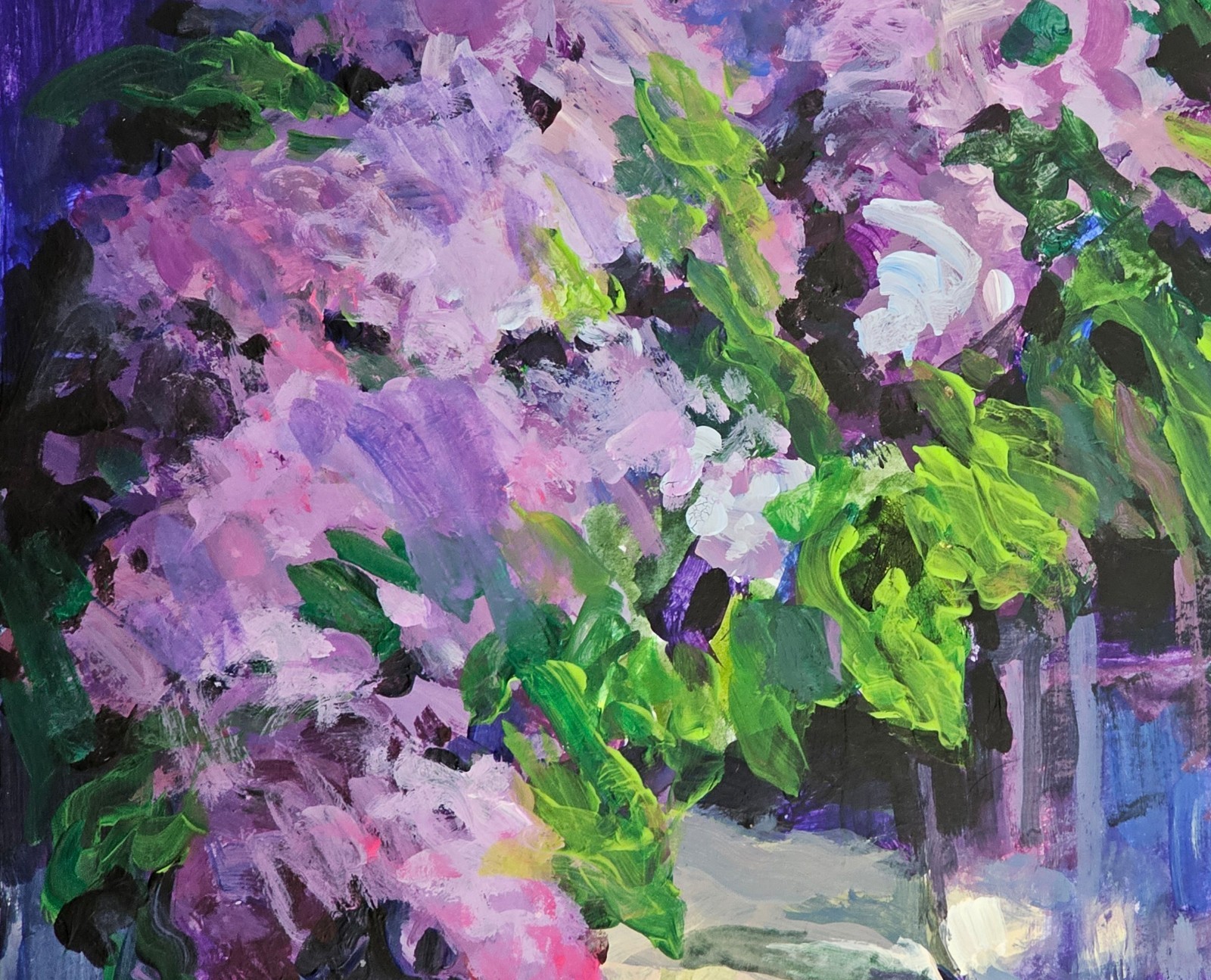 Oil painting Lilac Bouquet Ukrainian painter canvas Unframed original still life