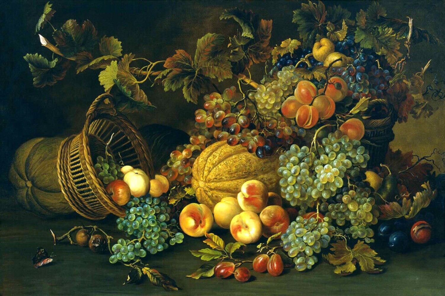 Giclee Art Still life with grapes and fruits Oil painting Art Printed on canvas
