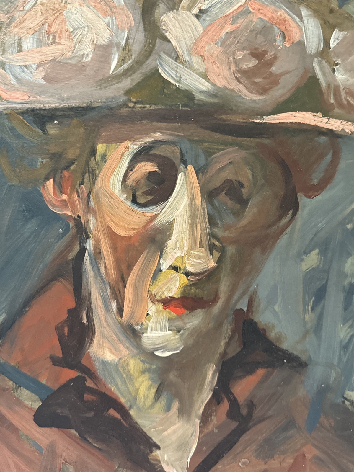 Antique Expressionist Painting Portrait Woman Women Female Model Mystery Artist