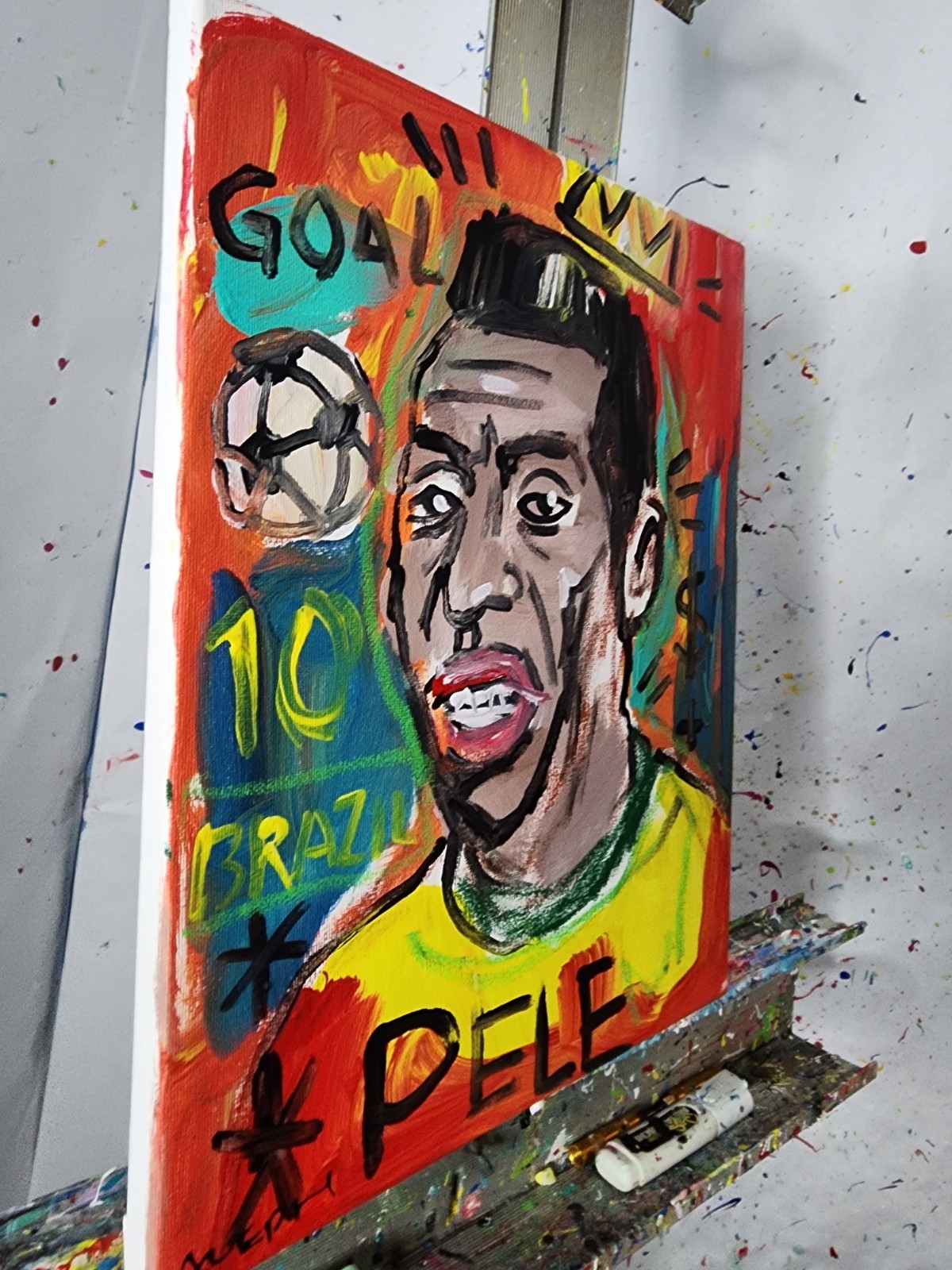 Aleph Original Art Pele 14×11 Abstract Expressionist Original Painting Canvas