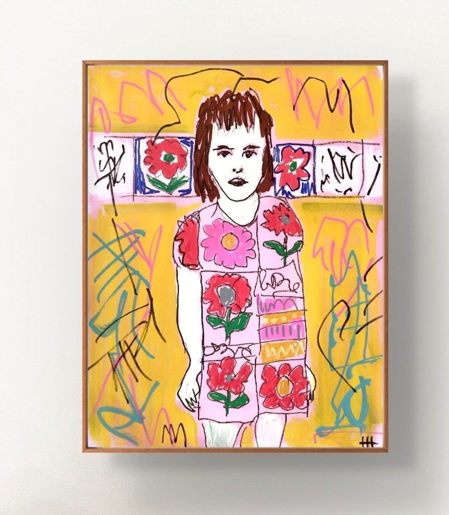 Original Neo Expressionist Portrait Acrylic 11×14 Canvas, Holly Hammond