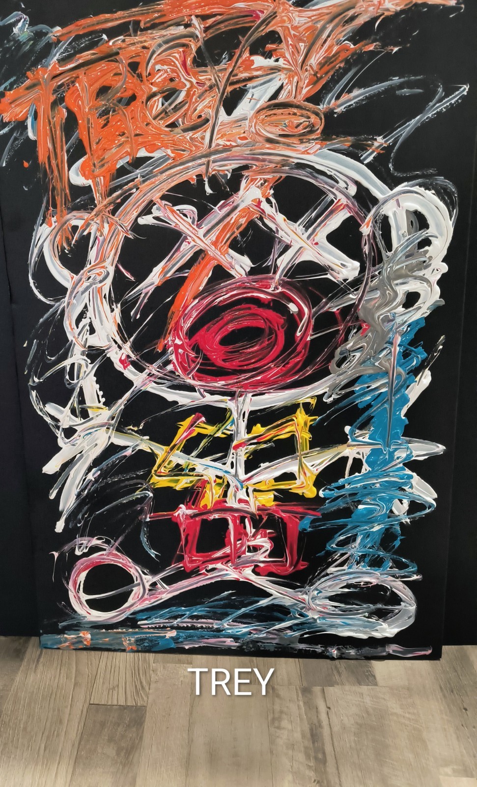 Trey Coppland, TREY Abstract Self Portrait Acrylic, 24+34 in, 2026, Signed