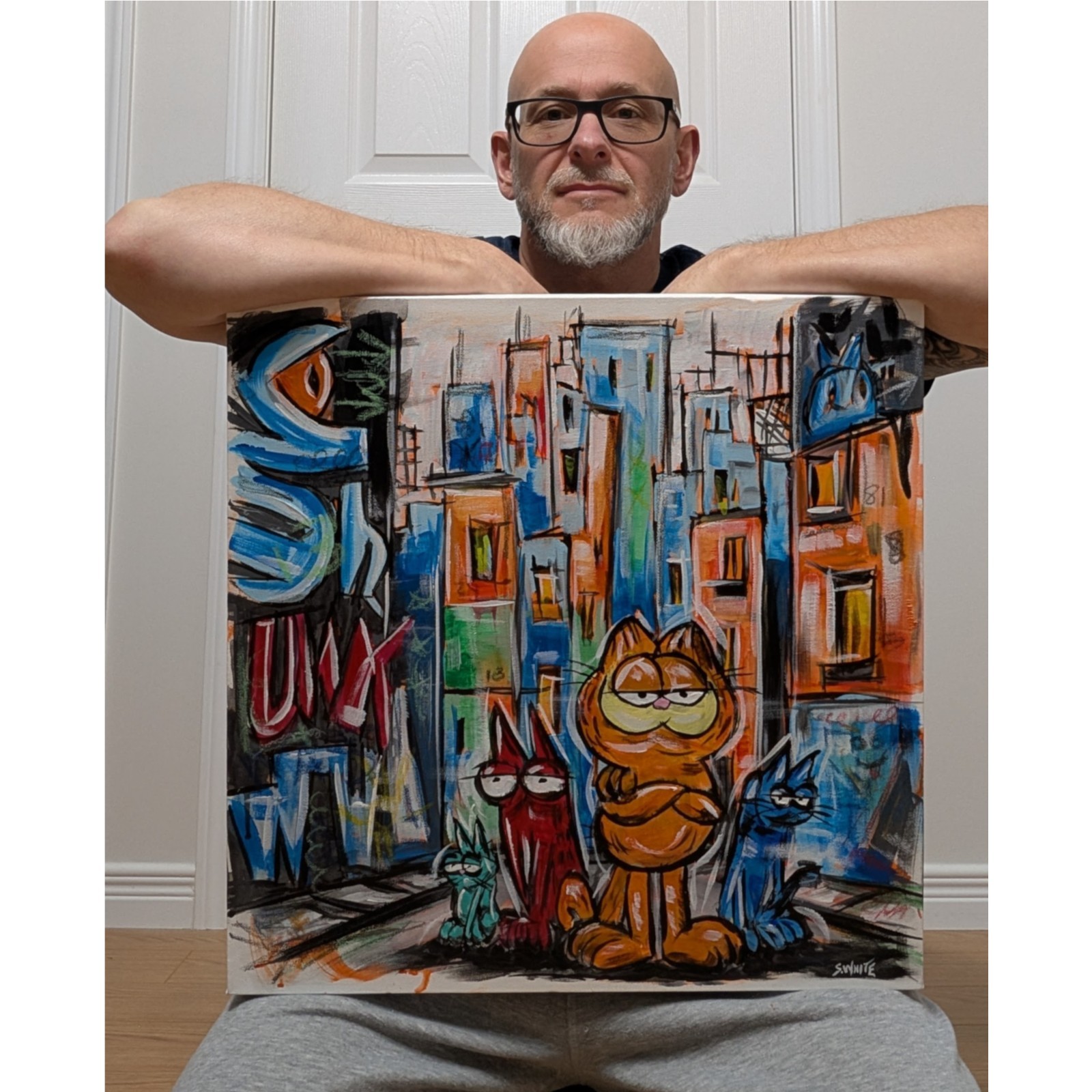 Slimer Ghostbusters Original Painting Canvas Pop Art Gestural Expressionism