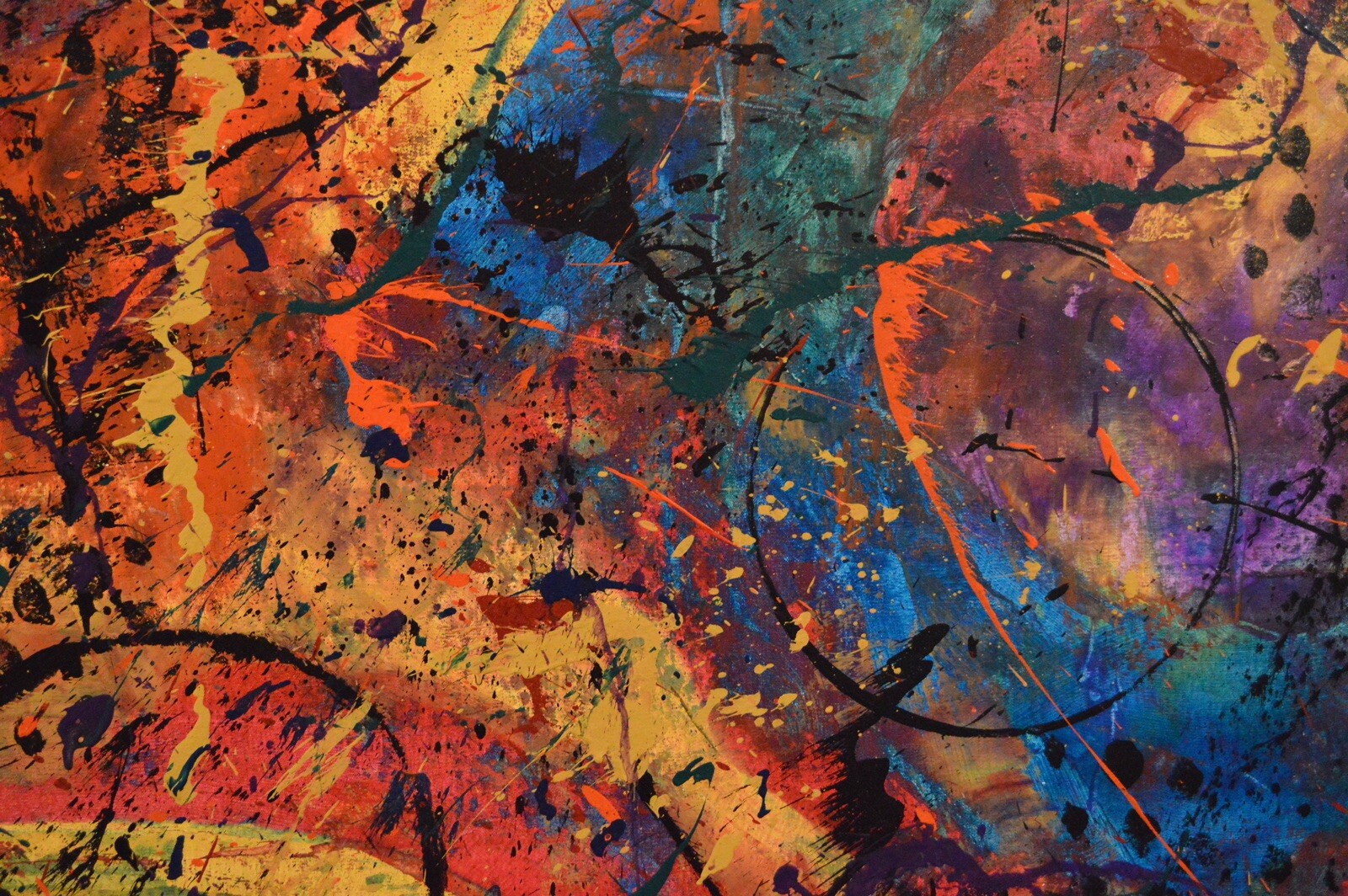 Jackson Pollock style￼ Profession￼al Painting 81” X 62”(6ft 9in)Abstract Modern