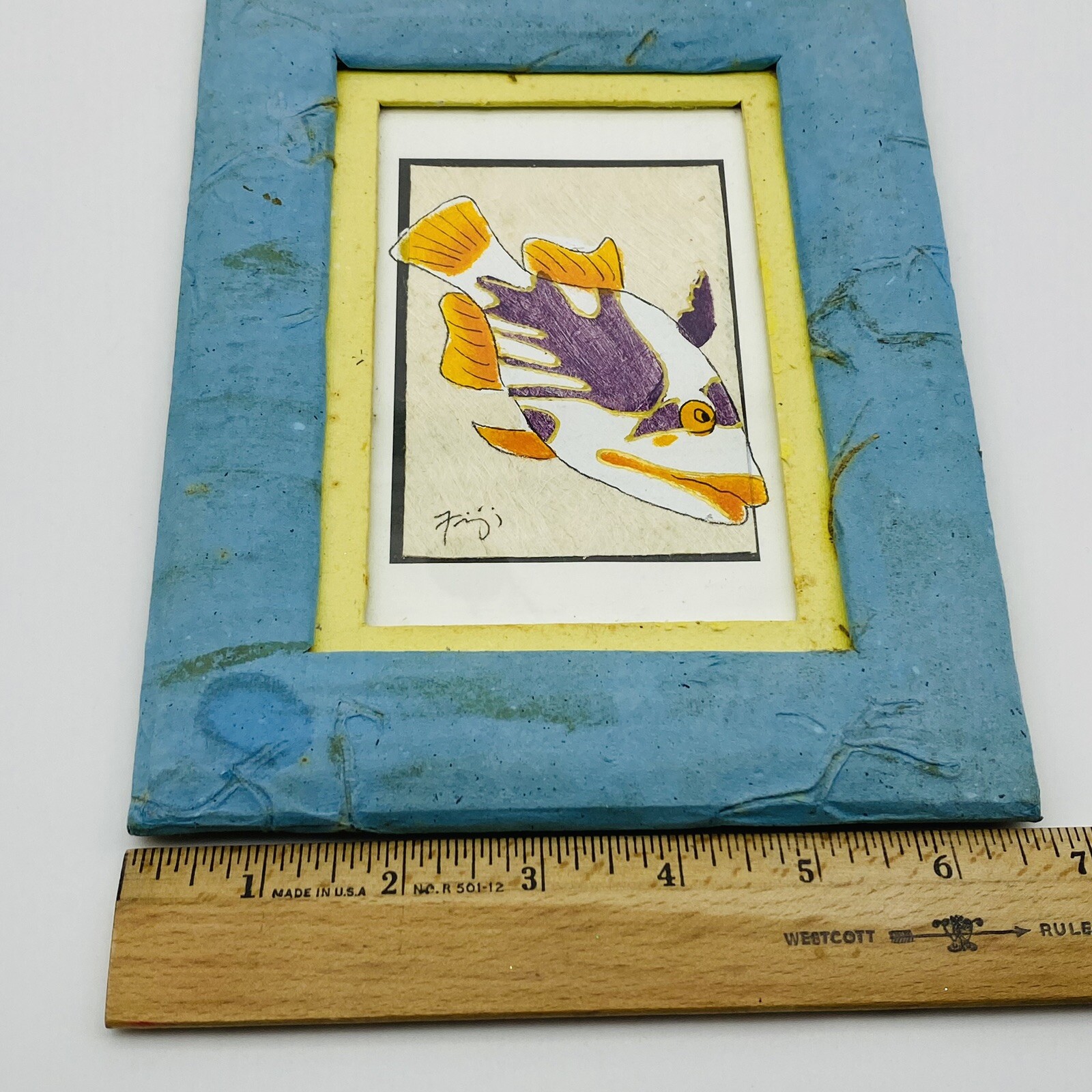 Drawn & Hand painted fish Picture Signed
