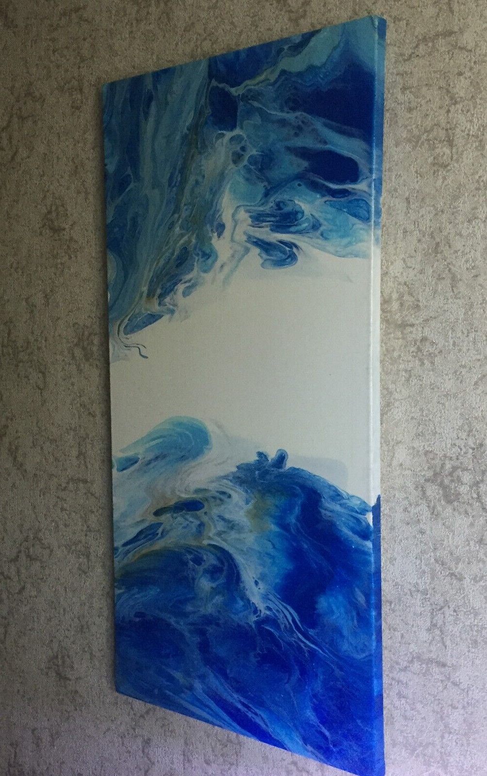 Original Acrylic pour painting on canvas Abstract art Contemporary art 32×16″