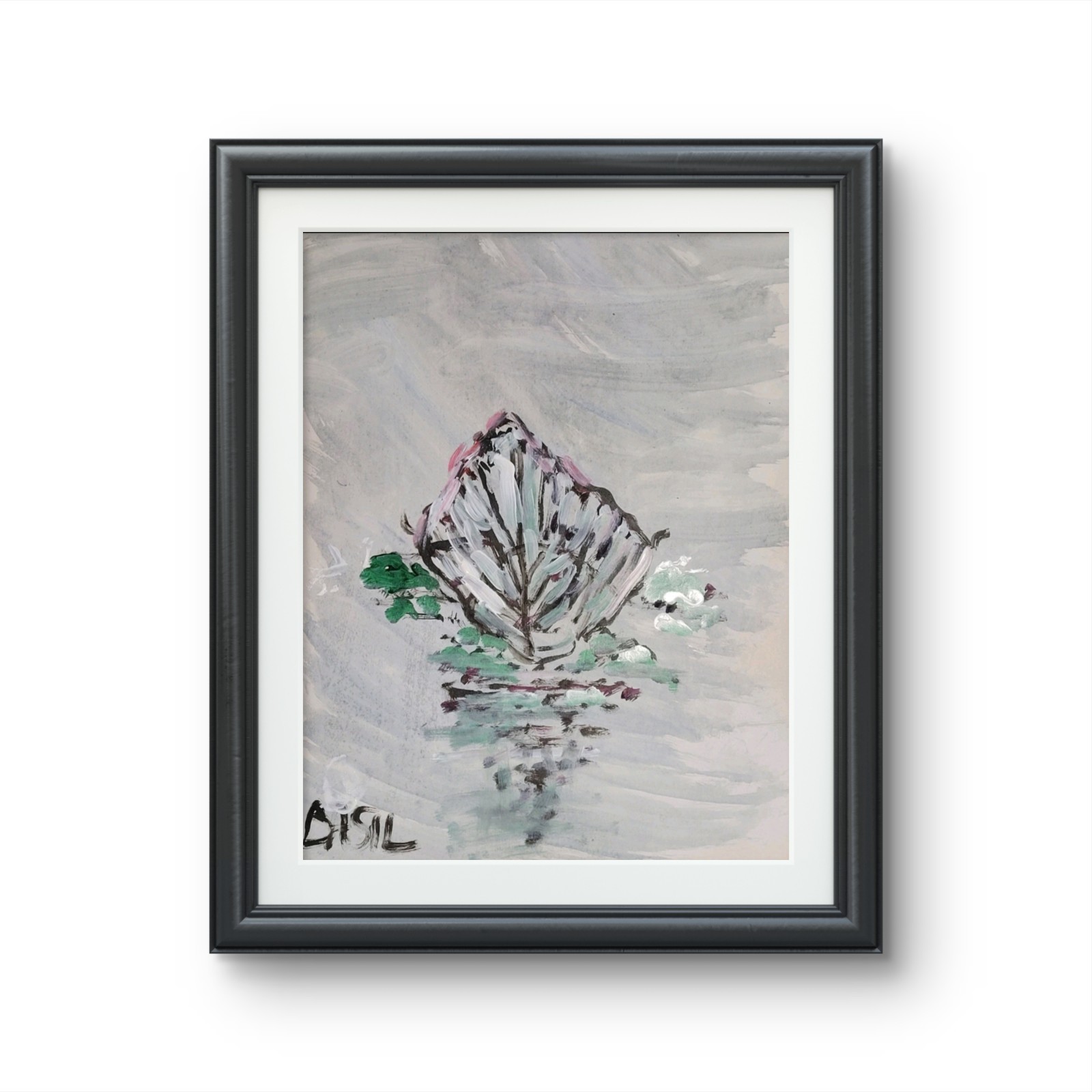 Abstract Expressionist Original Painting Canvas, Boat In Water