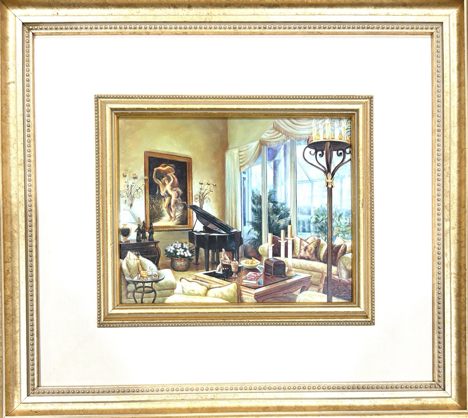 S.H Lee Original Oil Painting by listed artist “The piano”