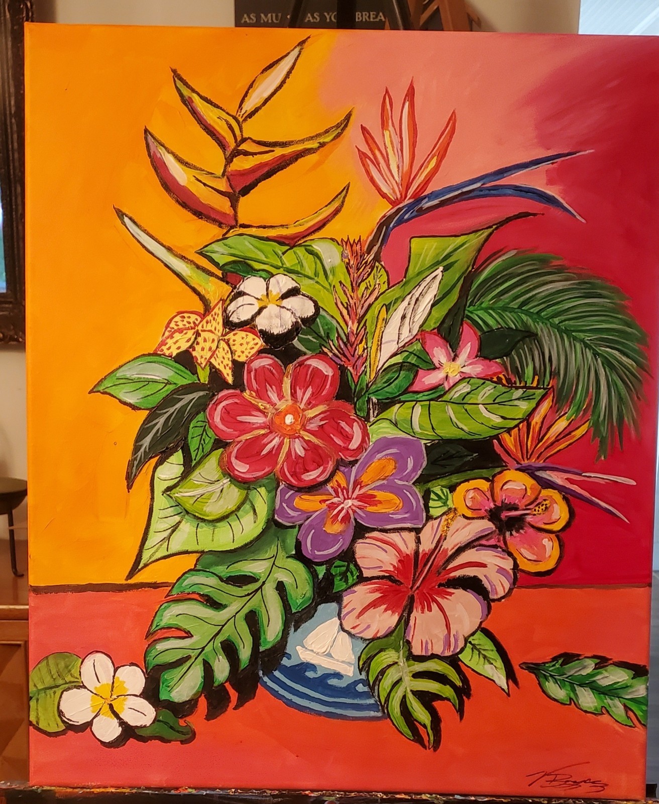 20″×24″- Original «Island Beauties» Painting by Local Ripley Artist signed OOAK