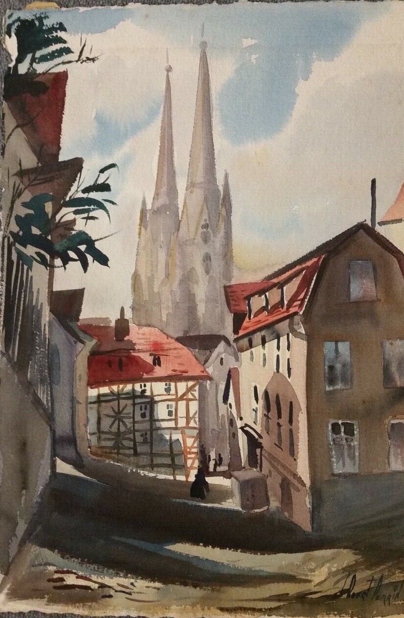France 1944 watercolor by C.Robert Perrin