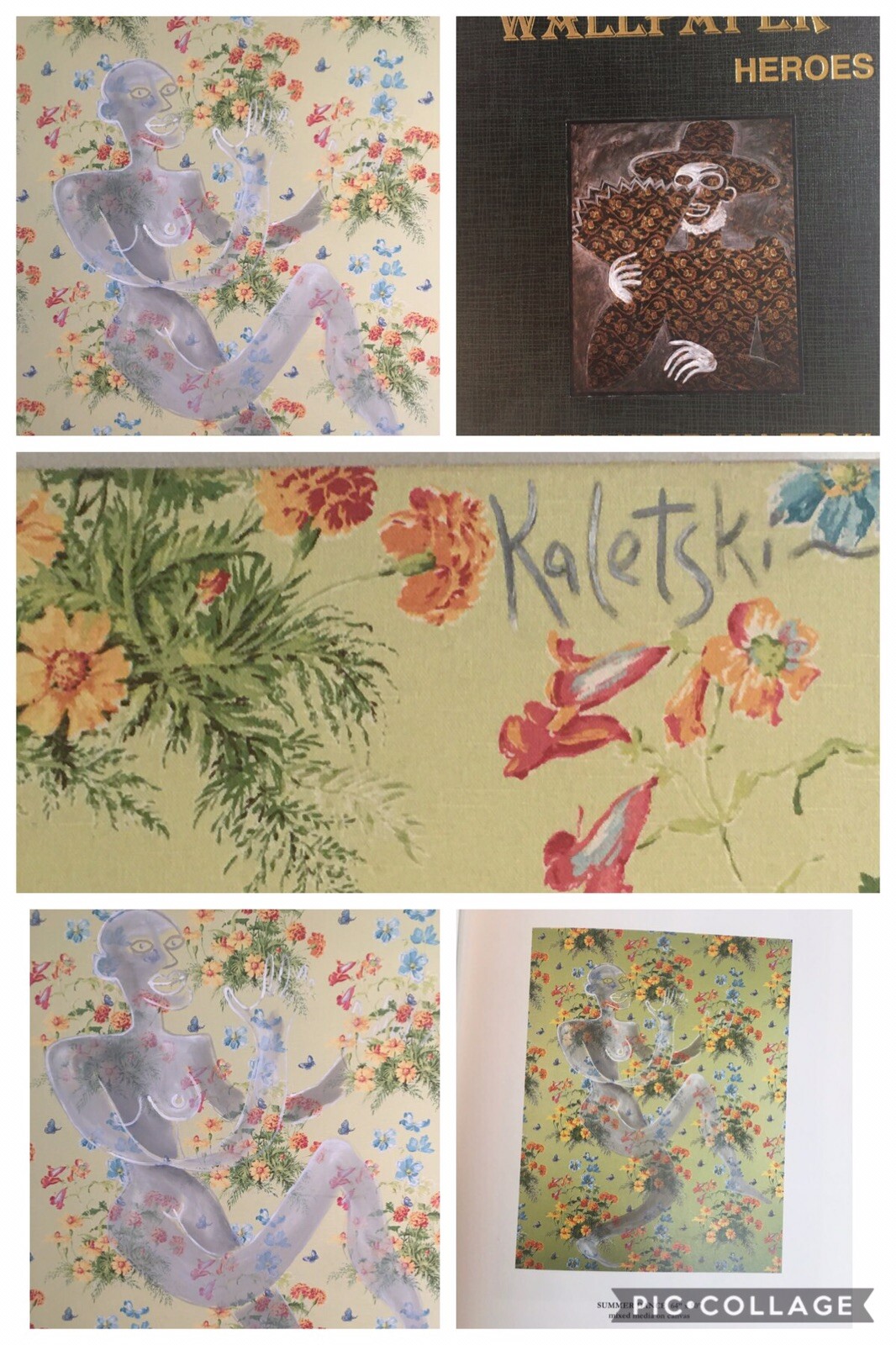 Alexander Kaletski 1998 Signed “Summer Dance” Wallpaper Heroes 50” W x 64” L