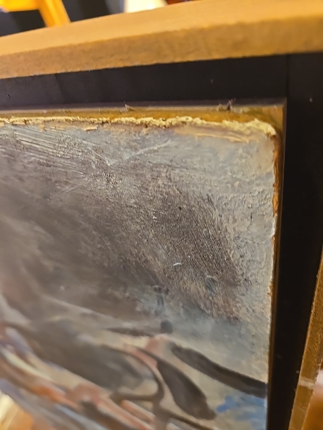 MCM Abstract Expressionist Oil On Masonite Signed Cohen 1950 Framed 29×39