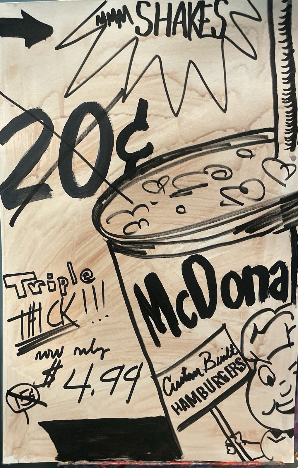 Triple Thick Shakes Signed Pop Art Advertising