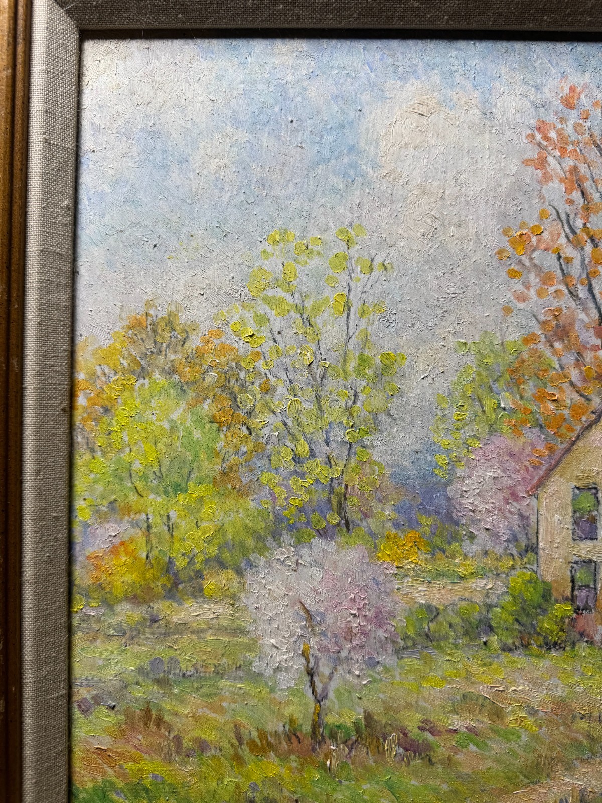 Superb Albert Van Nesse Greene (1887 – 1971) «Country Home Scene» Oil Painting