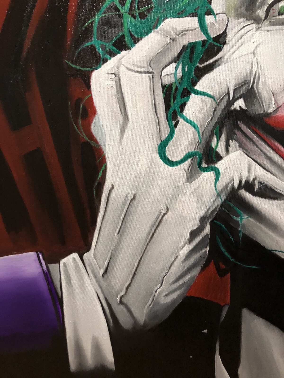 The JOKER “Just One Bad Day “ Oil Painting Portrait 36×48 By Arsenio Echevarria