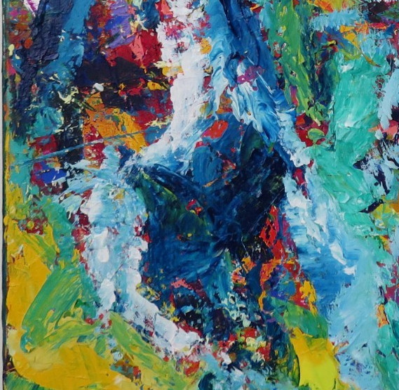 Original Acrylic Abstract Painting on Canvas 16″ x 20″ Signed 2021