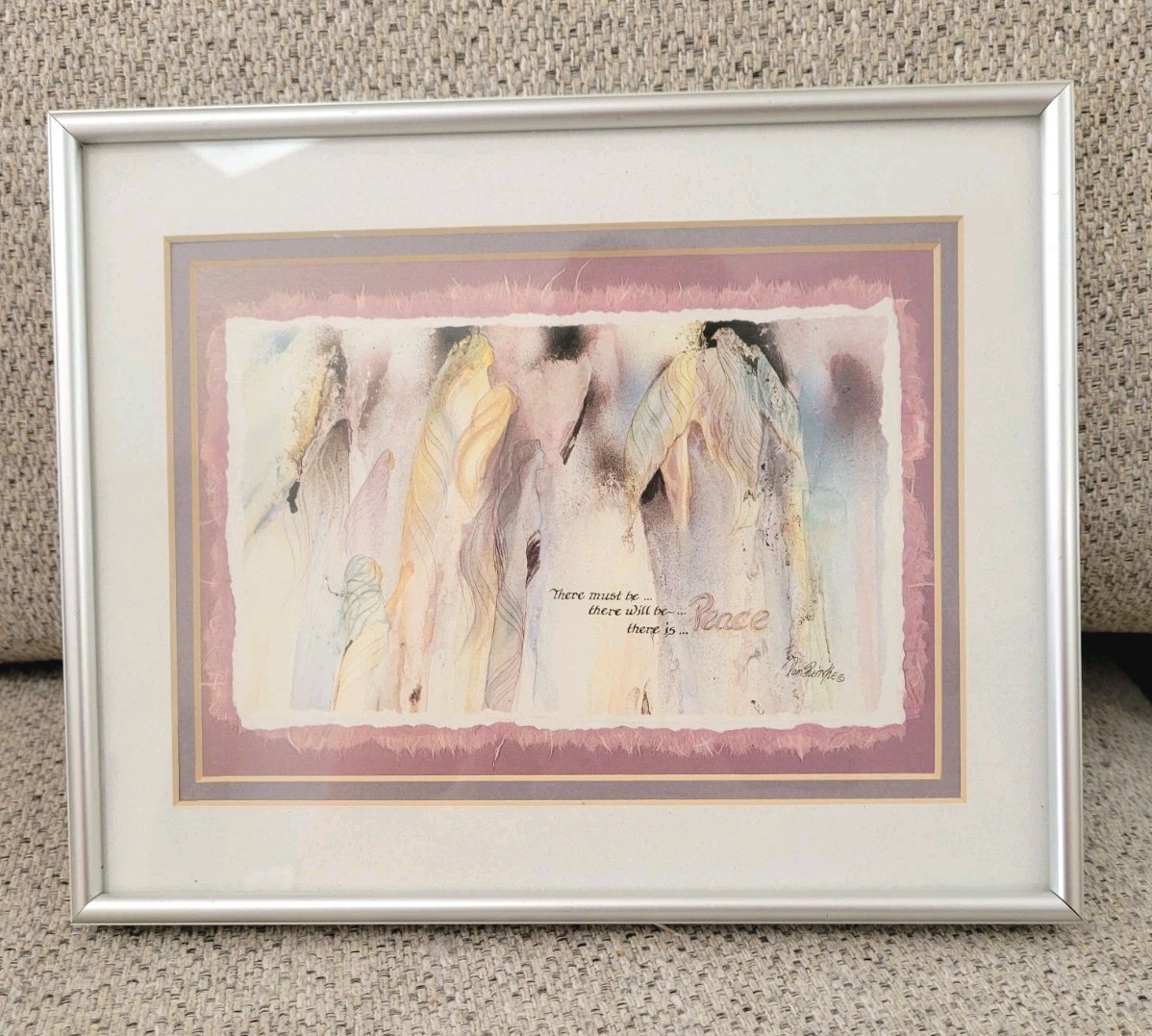 Pam Reinke 8×10 Watercolor «Peace» Painting Matted & Framed
