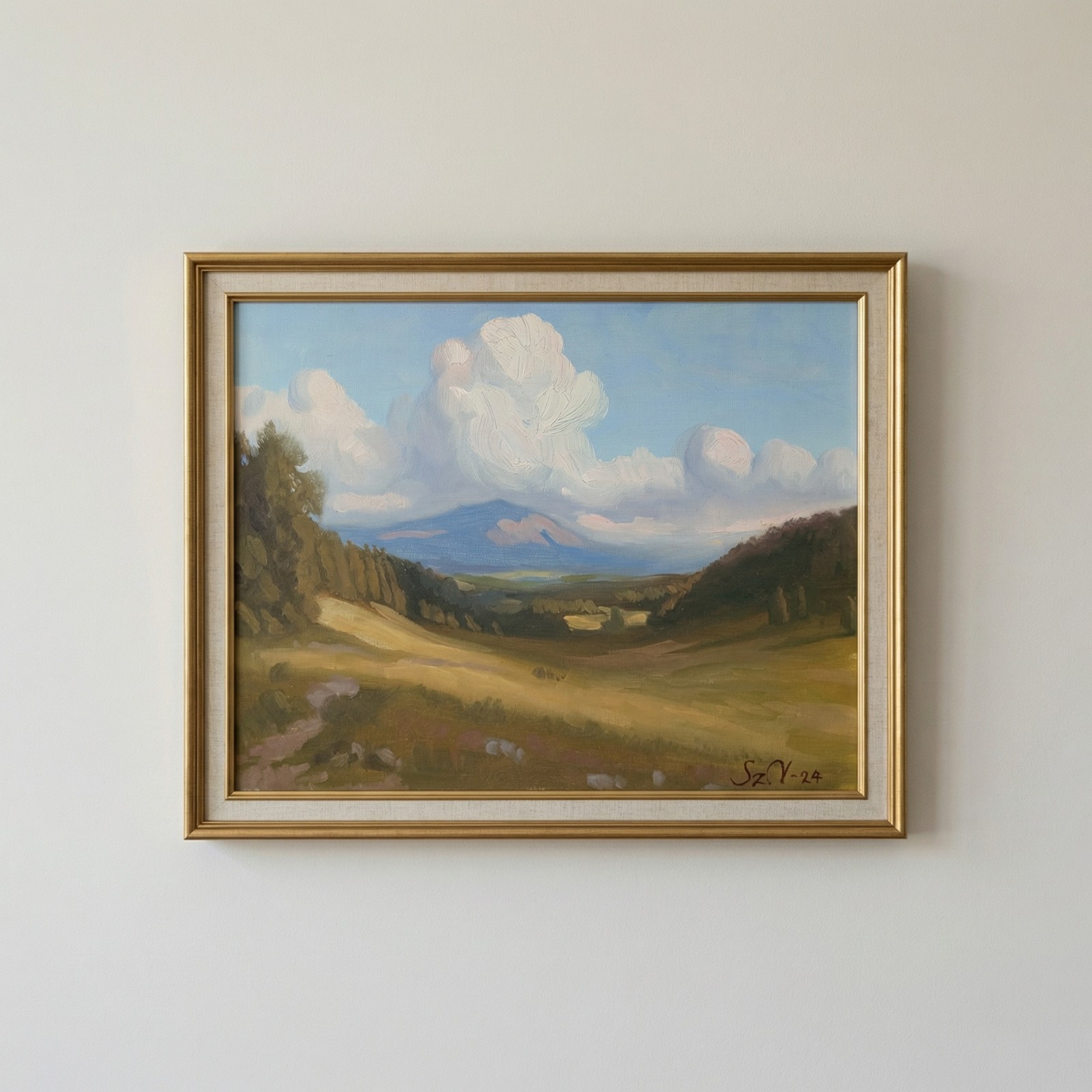Original Oil Painting Rolling Hills Landscape Impressionist Art 9.5×12