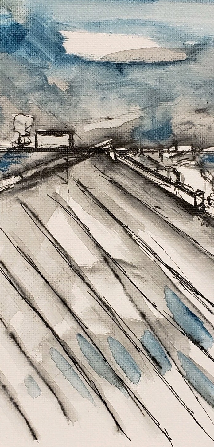 No.653 Original Abstract Post Impressionistic Landscape Painting By K.A.Davis
