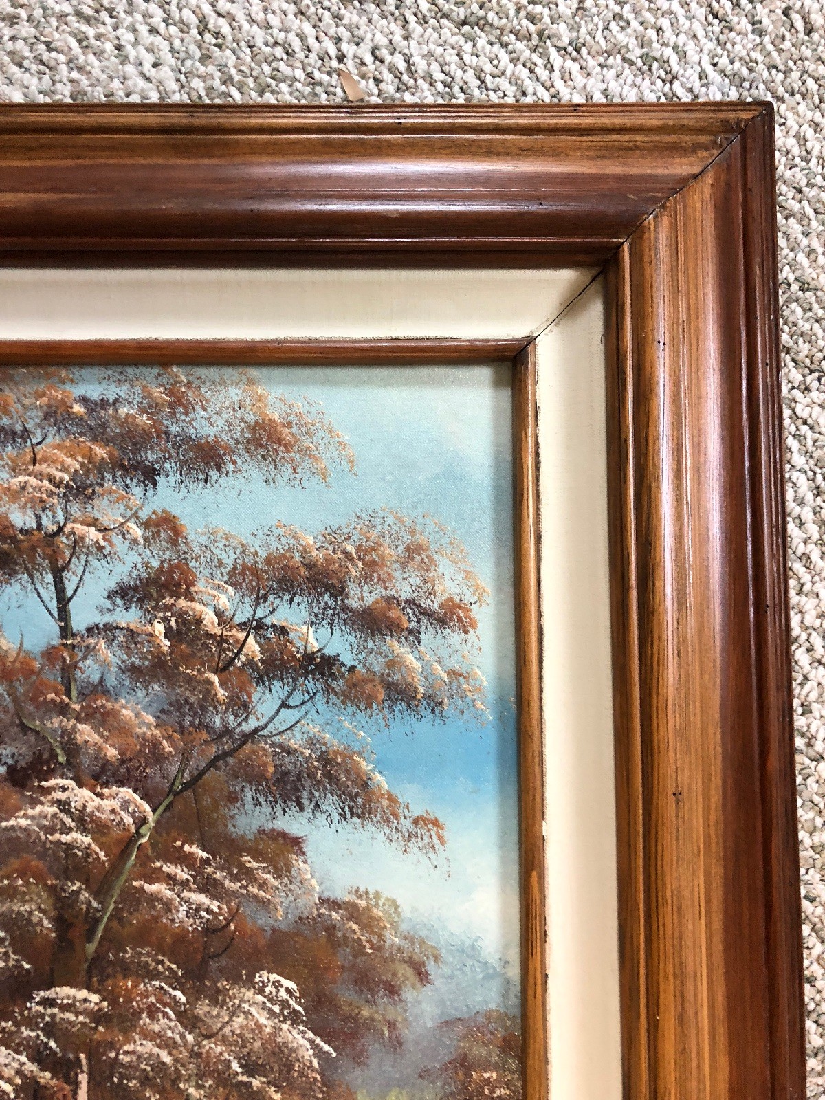 Original C. Inness ,Large landscape painting, Clara Inness Framed 33” x 45”
