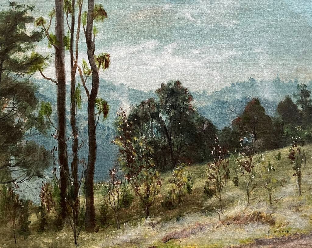 J.F. HANNAN AUSTRALIAN OIL «OLINDA OVERLOOKING SILVAN» 1984