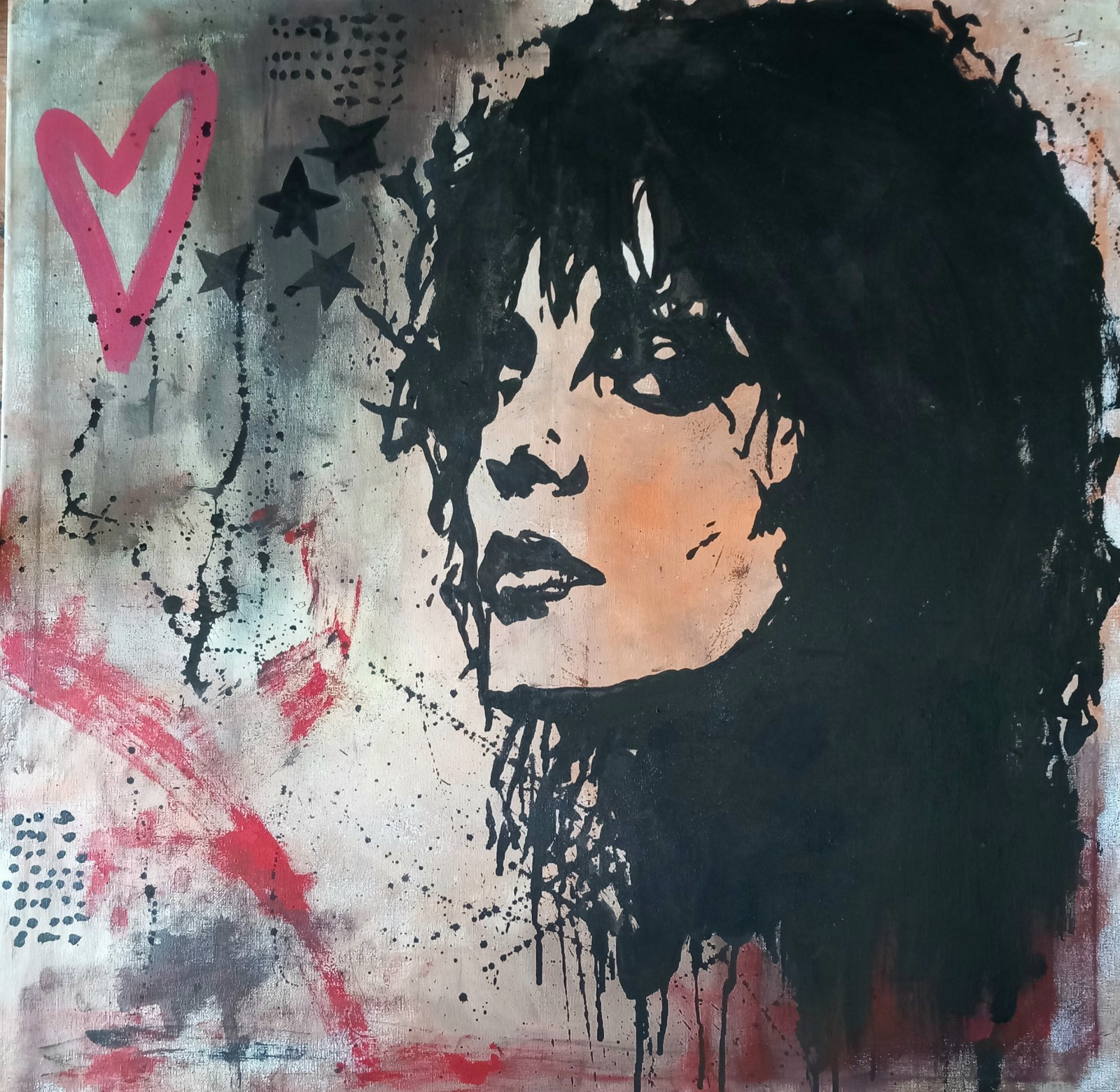 Original painting unique signed abstract modern art painting picture Nina Hagen
