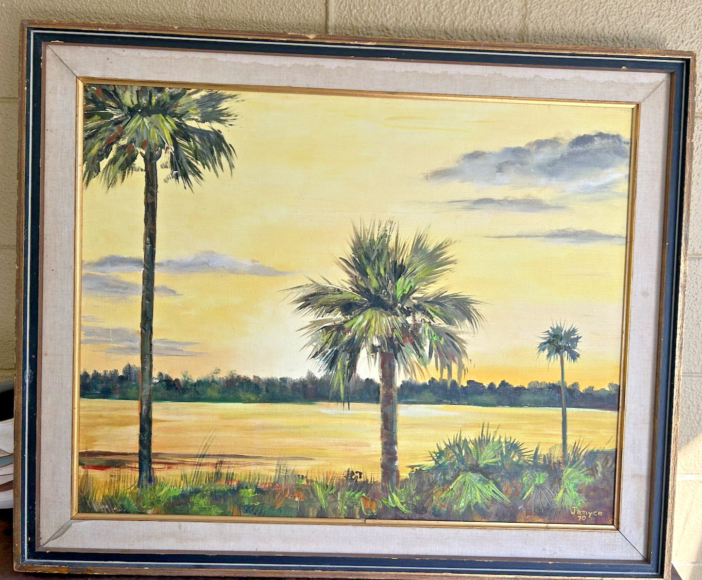 Vintage Dated 1970 FLORIDA OIL PAINTING Signed