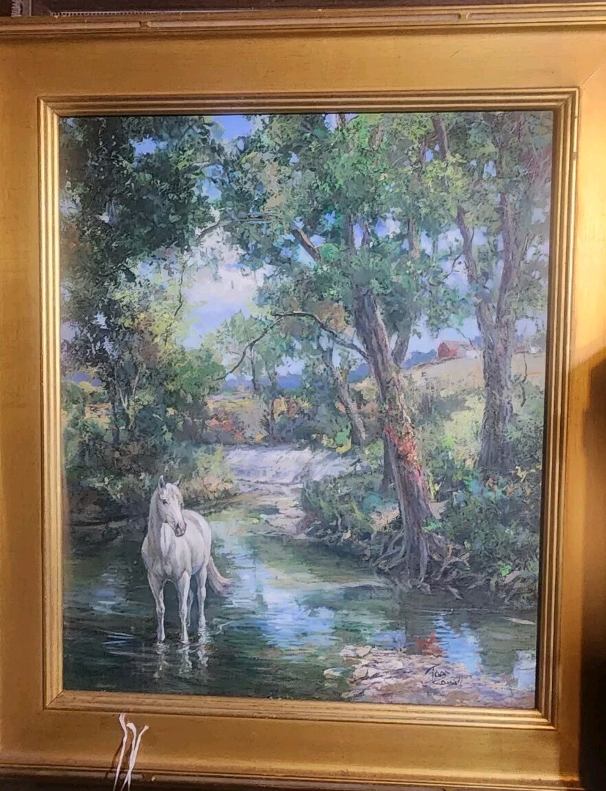 20×24 Marilyn Todd-Daniels Thoroughbred Equestrian original oil on Canvas Framed