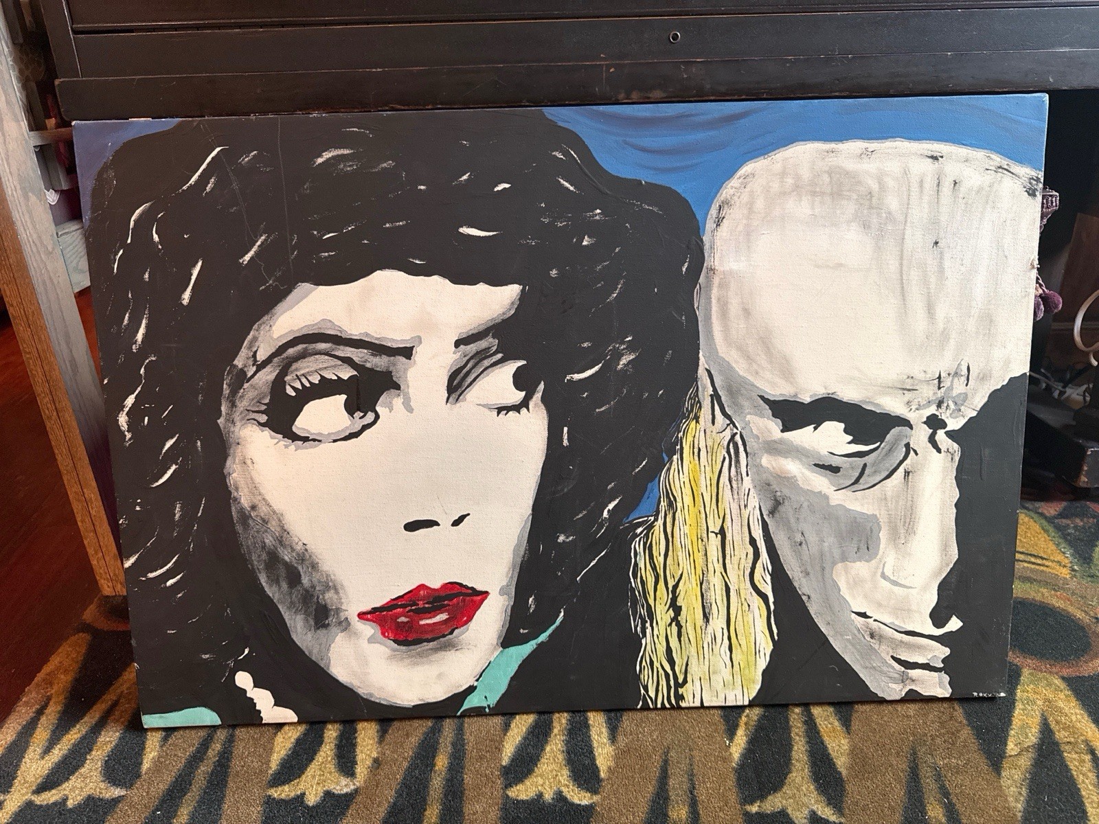 Large Hand-Painted Rocky Horror Picture Show Pop Art Canvas