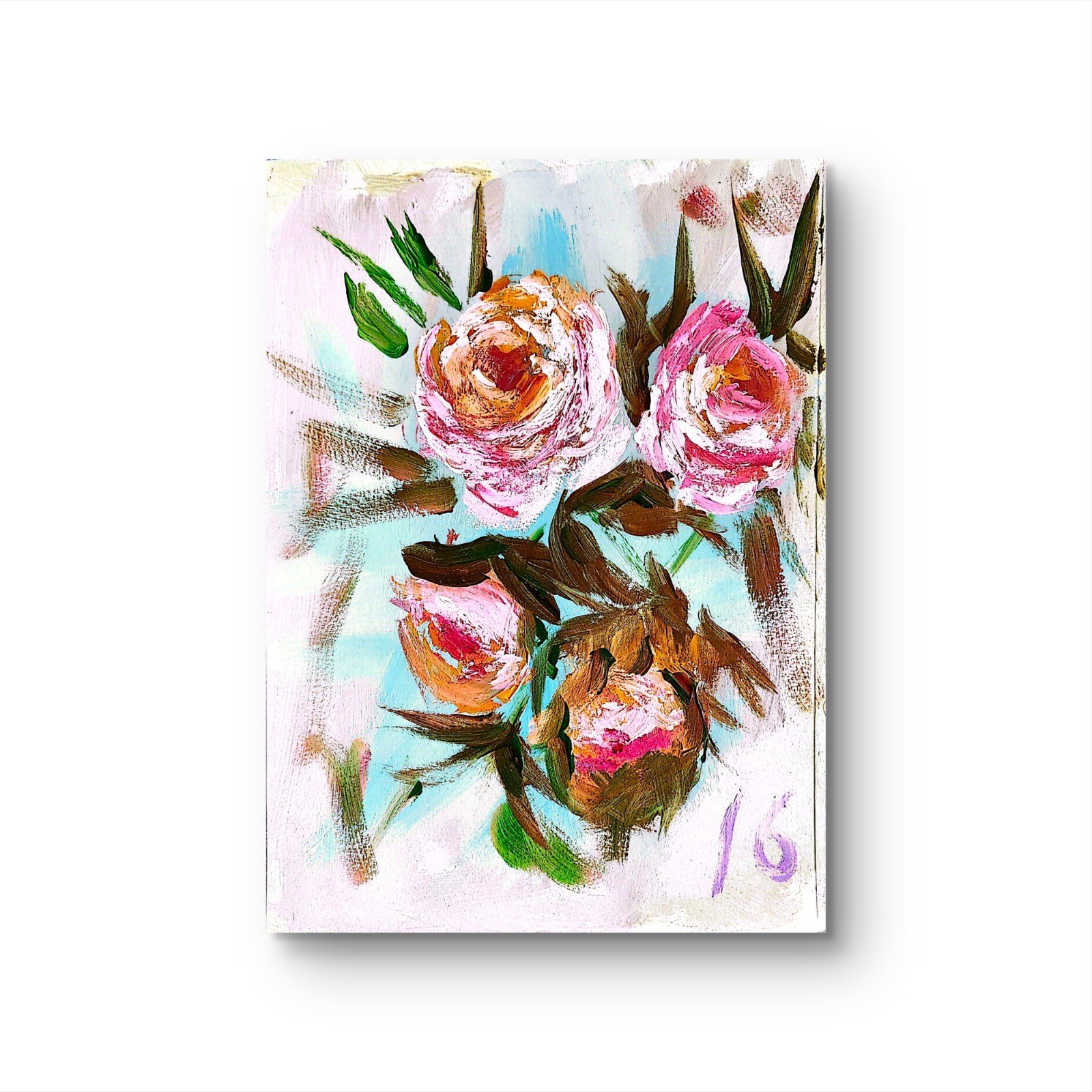 Rose Bloom Study Contemporary Expressionist Original Painting