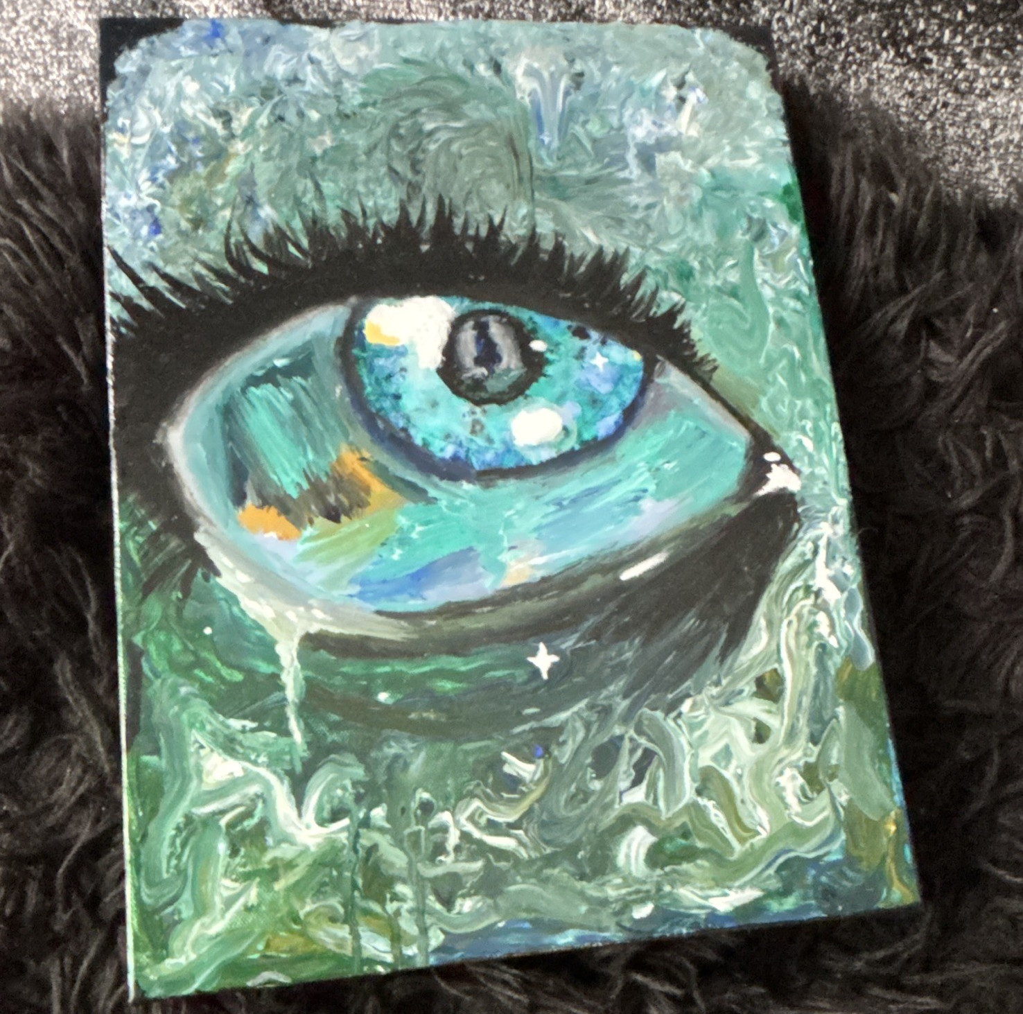 Abstract Contemporary Eye Painting – Unframed Single Piece Art