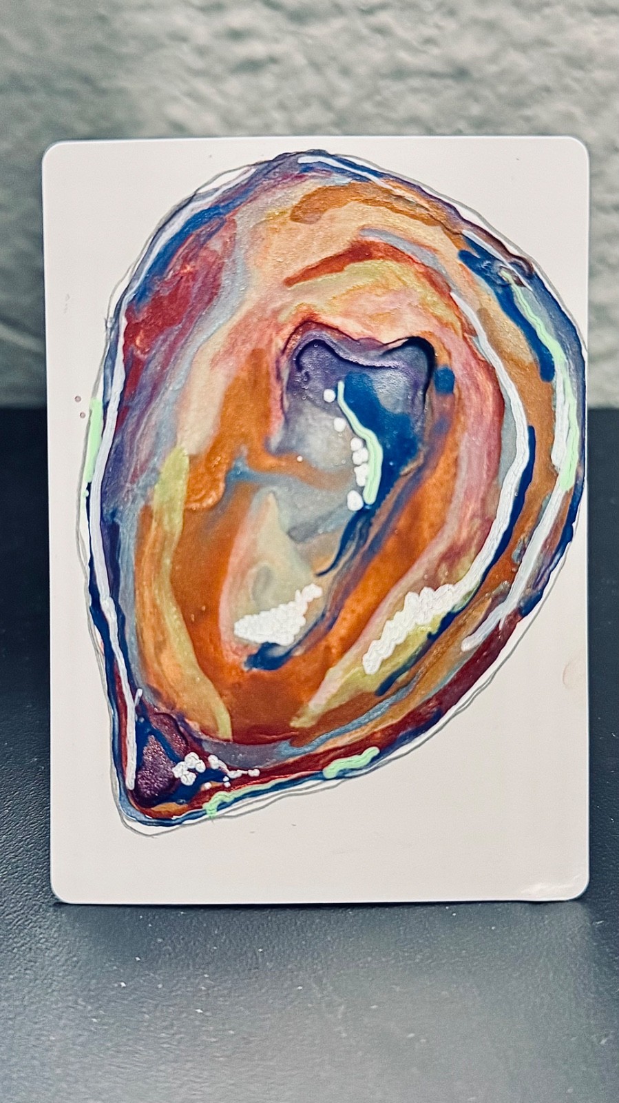 ACEO Oyster Watercolor Painting «Gay Little Oyster» Pride Series 4/100