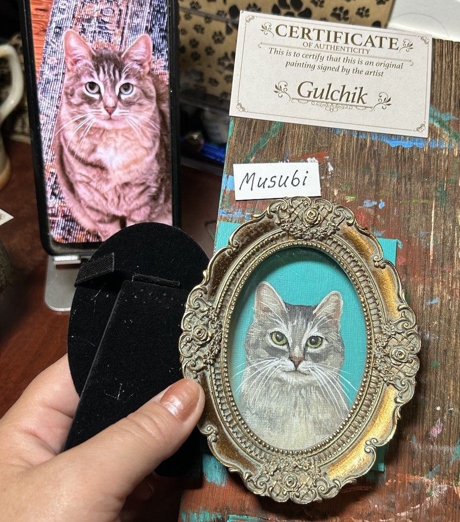 Custom Original Pet Portrait Cat Dog in 3”x 4″ Memorial Painting Process Videos