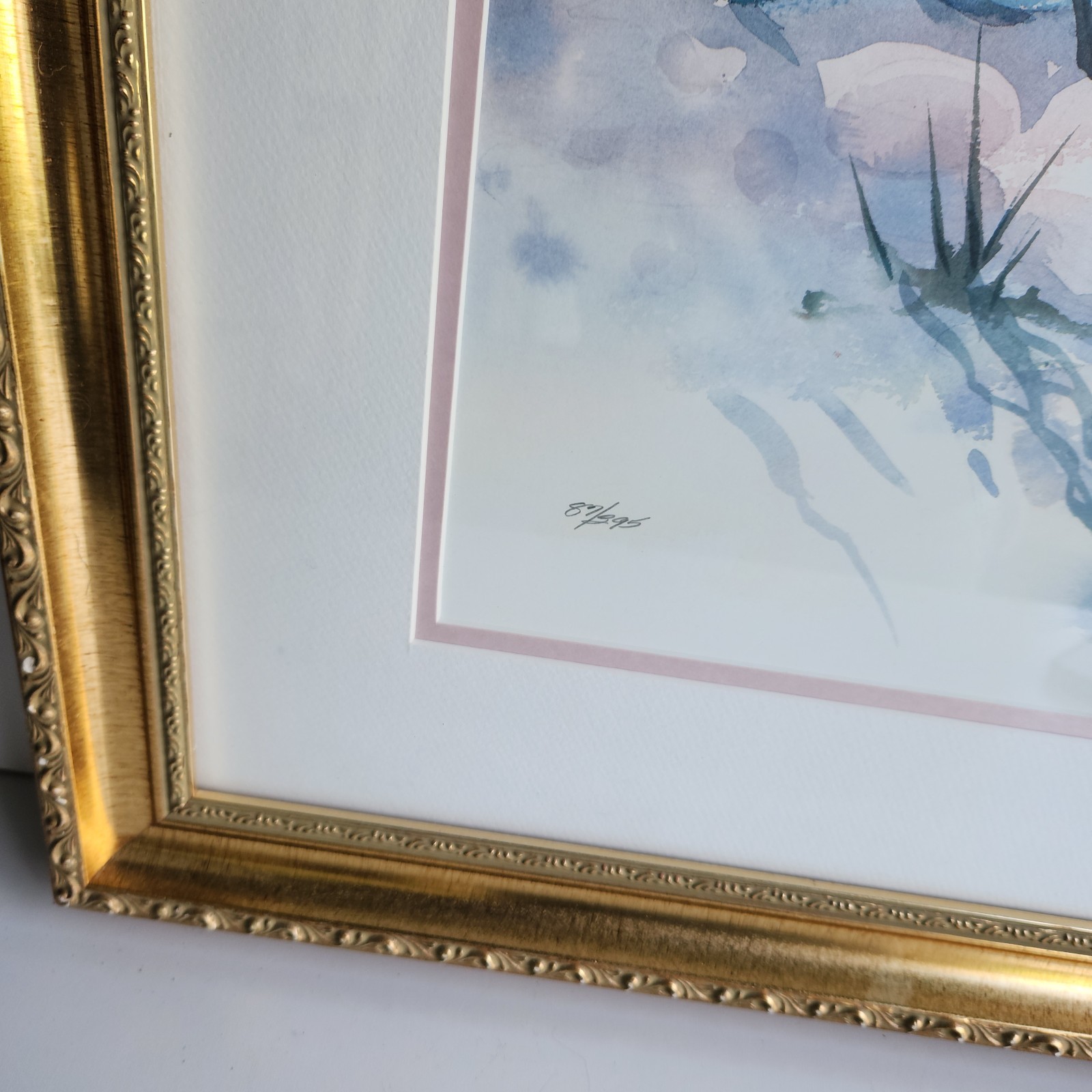 Seashells Richard E. Williams Watercolor Painting Signed Numbered Framed 35″x29″