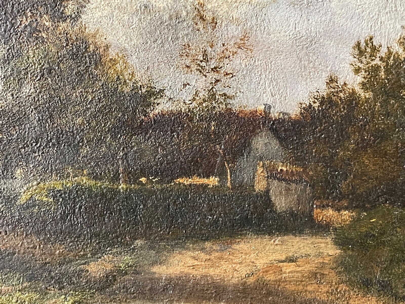 Leon RICHET (1843-1907) – School of Barbzion Oil on Panel – Farm Landscape