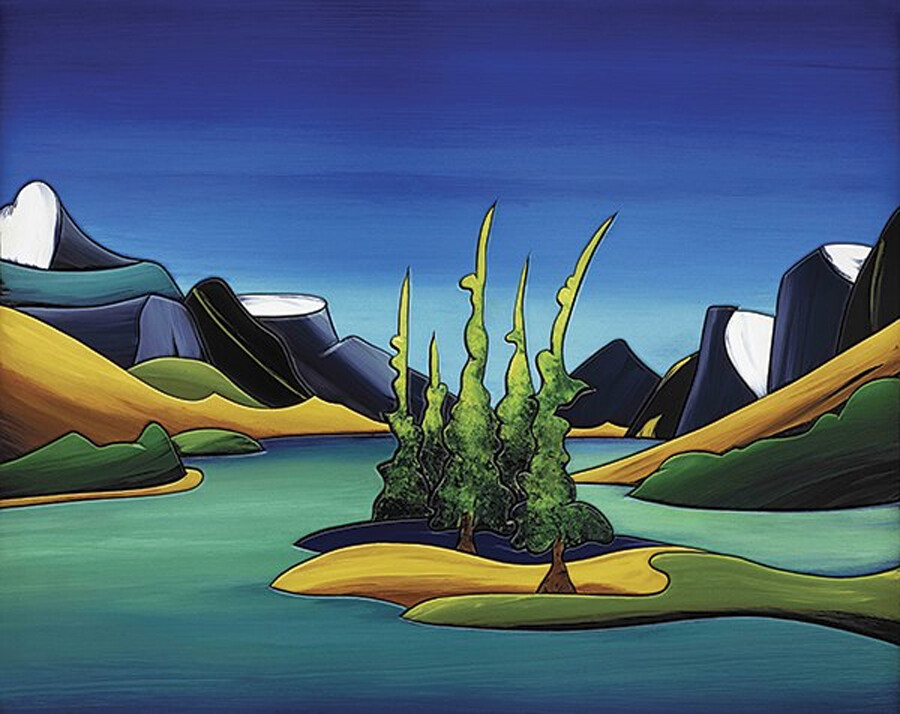 Fraser Mcgurk » Spirit Island » Canvas Collectible Art Canmore Jasper Maligne